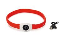 Beeztees safety gear glowy - hondenhalsband - usb - rood - 65x2,5 cm - thumbnail
