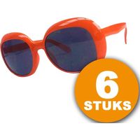 Oranje Feestbril 6 stuks Oranje Bril Partybril ""Julie"" Feestkleding EK/WK Voetbal Oranje Versiering Versierpakket