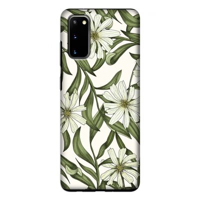 Wit bloemenpatroon: Samsung Galaxy S20 Tough Case