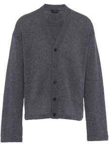 Prada cardigan en cachemire à logo triangle - Gris