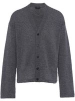 Prada cardigan en cachemire à logo triangle - Gris