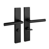 Mooi Deurbeslag Deurklink Ferro 57/8mm wc, geveerd met schild mat zwart