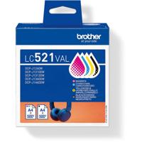 Brother inktcartridge, 500 pagina&apos;s, OEM LC-521VAL, 4 kleuren