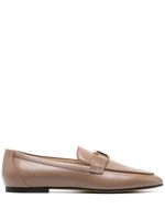 Tod's T-logo leather loafers - Marron