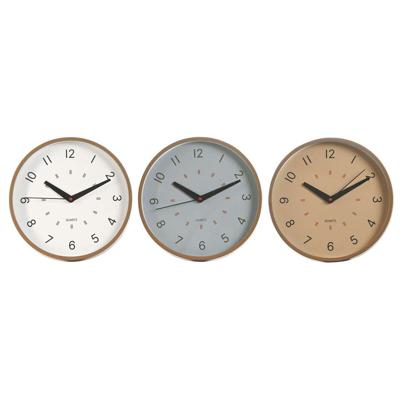 Muurklok Home ESPRIT Wit Beige Grijs PVC 30 x 4 x 30 cm (3 Stuks)
