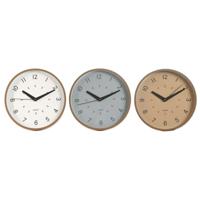 Muurklok Home ESPRIT Wit Beige Grijs PVC 30 x 4 x 30 cm (3 Stuks)
