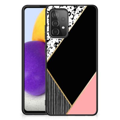 Samsung Galaxy A72 (5G/4G) Backcover Zwart Roze Vormen
