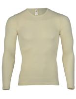 Heren Shirt Lange Mouw Zijde Wol Engel Natur Kleur Gebroken wit Maat 46/48 - Medium
