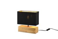 Trio Zwarte tafellampWoody met stoffen kap - R50181080