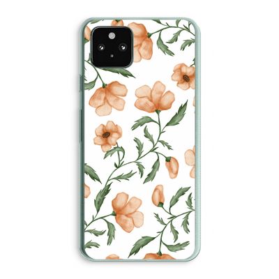 Peachy flowers: Google Pixel 5a 5G Transparant Hoesje