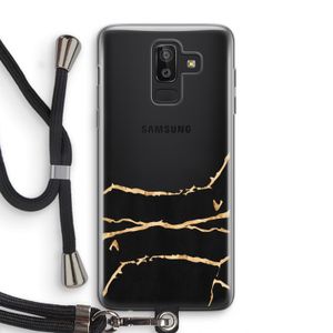 Gouden marmer: Samsung Galaxy J8 (2018) Transparant Hoesje met koord