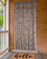 Vliegengordijn Kattenstaarten Bruin-Wit-Grijs gemeleerd - 90cm x 220cm
