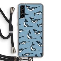 Narwhal: Samsung Galaxy S21 Plus Transparant Hoesje met koord