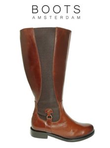 Aldridge   - Laarzen met Extra Brede Schacht - Cognac / Leder - Dameslaarzen Maat 44 - JJ Footwear