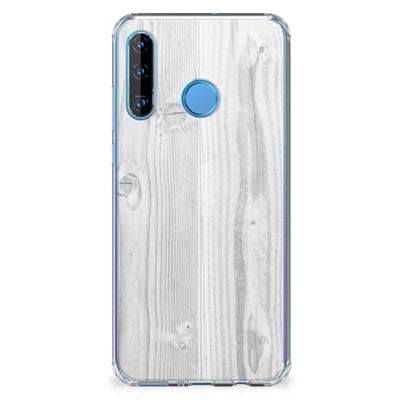 Huawei P30 Lite Stevig Telefoonhoesje White Wood Huawei P30 Lite Stevig Telefoonhoesje White Wood