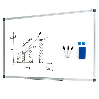 Whiteboard met Uitneembaar Pennenbakje Aluminium Frame Magnetisch Whiteboard 50 x 35 cm Wit