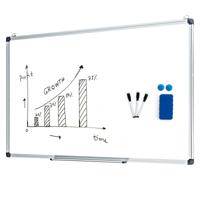 Whiteboard met Uitneembaar Pennenbakje Aluminium Frame Magnetisch Whiteboard 50 x 35 cm Wit
