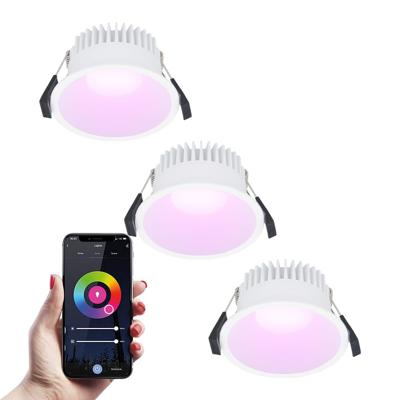 Set van 3 Finn smart inbouwspots - IP44 waterdicht - 10 Watt 630lm - Wifi + Bluetooth - RGBWW - Google Home, Amazon Alexa en Siri - Wit - Voor binnen, buiten en badkamer