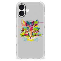 iPhone 16 Plus Stevig | Bumper Hoesje | Cat Color