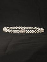 Elegant Rhinestone Faux Pearl Elastic Waist Belt - thumbnail