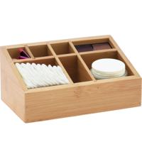 Make-up organizer - bamboe hout - 17 x 10 x 8 cm - kwasten houder - thumbnail