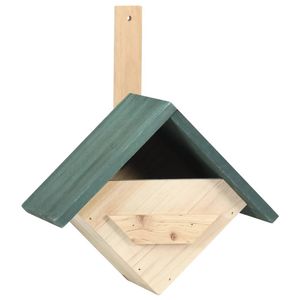 The Living Store Vogelhuisjes - Hout - 24x16x30cm - Groen dak