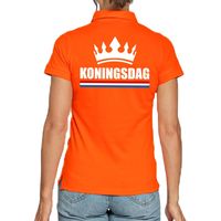 Koningsdag poloshirt met kroon oranje voor dames