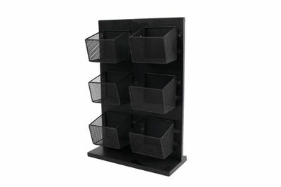 Theerek Mandy 2x3 zwart hout/metaal 22x8x32cm