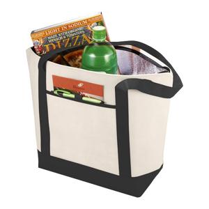 Lighthouse koeltas/draagtas - zwart met creme - 22.5 liter - Formaat 44.5 x 34 x 15 cm