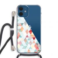 Gekleurde driehoekjes pastel: iPhone 12 mini Transparant Hoesje met koord