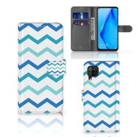 Huawei P40 Lite | Telefoon Hoesje | Zigzag Blauw