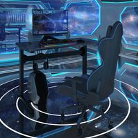 Gaming Bureau Ergonomische Racing Computer Bureau E-sport Tafel met Beker & Hoofdtelefoon Houder en Muismat Bureau Zwart