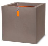 Pot vierkant Smooth NL 30x30x30 warm taupe bloempot - Capi europe