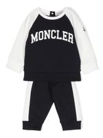 Moncler Enfant survêtement en coton à logo imprimé - Bleu