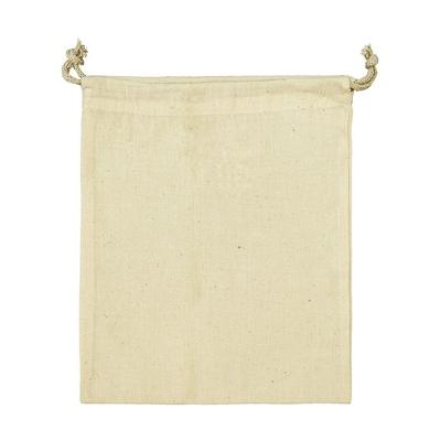 Canvas opbergzakje met koord - 10 x 14 cm - Bedrukbaar canvas zakje - beige - katoen