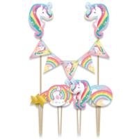 Cake decoratie Unicorn 9 stuks