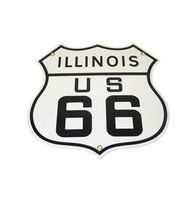 Route 66 Illinois Emaille Bord 12" / 30 cm - thumbnail