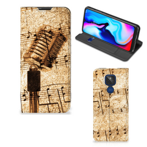 Motorola Moto G9 Play Stand Case Bladmuziek