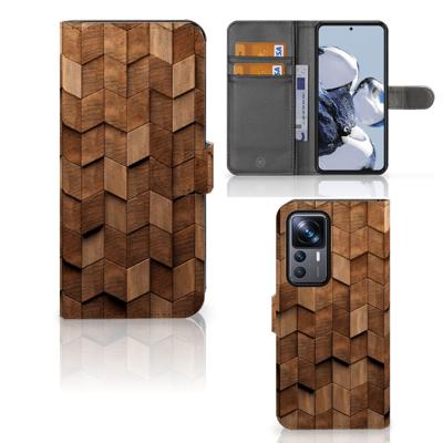 Book Style Case voor Xiaomi 12T | 12T Pro Wooden Cubes Book Style Case voor Xiaomi 12T | 12T Pro Wooden Cubes