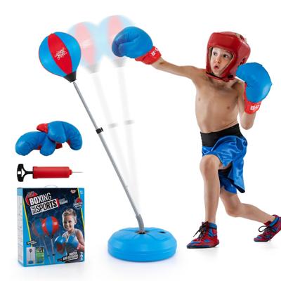 Boksbal Vrijstaand Bokszak Set Box Set Incl. Bokshandschoenen en Handpomp voor Volwassenen Jongens en Meisjes 8+ Blauw