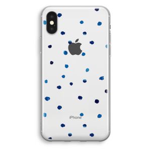 Blauwe stippen: iPhone XS Transparant Hoesje