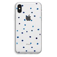 Blauwe stippen: iPhone XS Transparant Hoesje