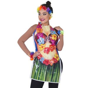 Hawaii thema verkleed schort vrouw   -