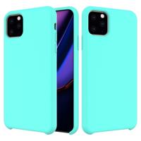 Effen kleur Liquid silicone schokbestendig Case voor iPhone 11 Pro Max (Baby Blue)