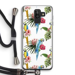 Kleurrijke papegaaien: Samsung Galaxy J8 (2018) Transparant Hoesje met koord