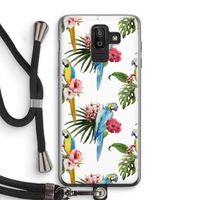 Kleurrijke papegaaien: Samsung Galaxy J8 (2018) Transparant Hoesje met koord