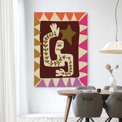 Urban Cotton Wandkleed 'Wave' 80 x 110cm in Frame - black