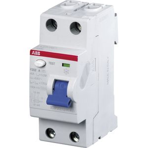 Aardlekschakelaar 30mA 2-polig 40A F202 ABB