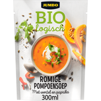 Jumbo Biologisch Romige Pompoensoep met Wortel & Paprika 300ML