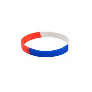 Siliconen armband rood wit blauw   -